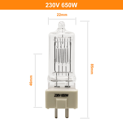 GY9.5 230 ولت 650 وات هالوژن لامپ AC Reflector Theatre Projector لامپ