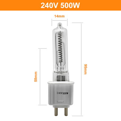240 ولت 500 وات لامپ هالوژن کوارتز Lumens High G9.5 گرمایش مادون قرمز فیلم تلویزیونی تئاتر