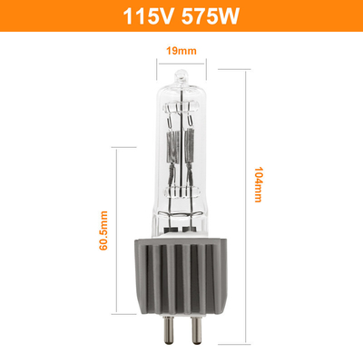 575W G9.5 Bi Pin لامپ هالوژن Stage ETC 115V نقره ای