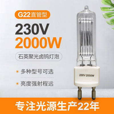 لامپ 230 ولت 2000 وات لامپ G22 کوارتز تنگستن هالوژن QTH Light